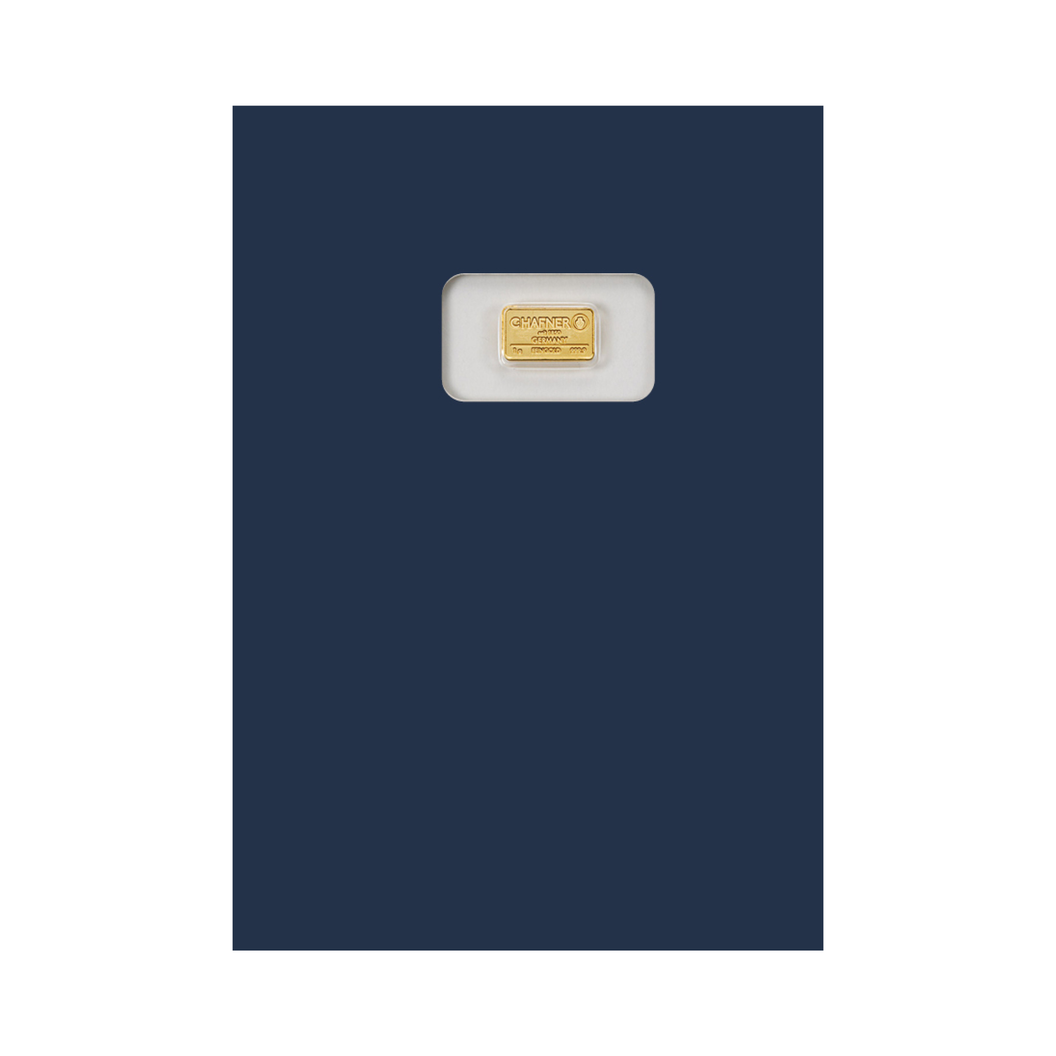 24K GOLD BAR C.HAFNER 1 G + SLEEVE BLUE