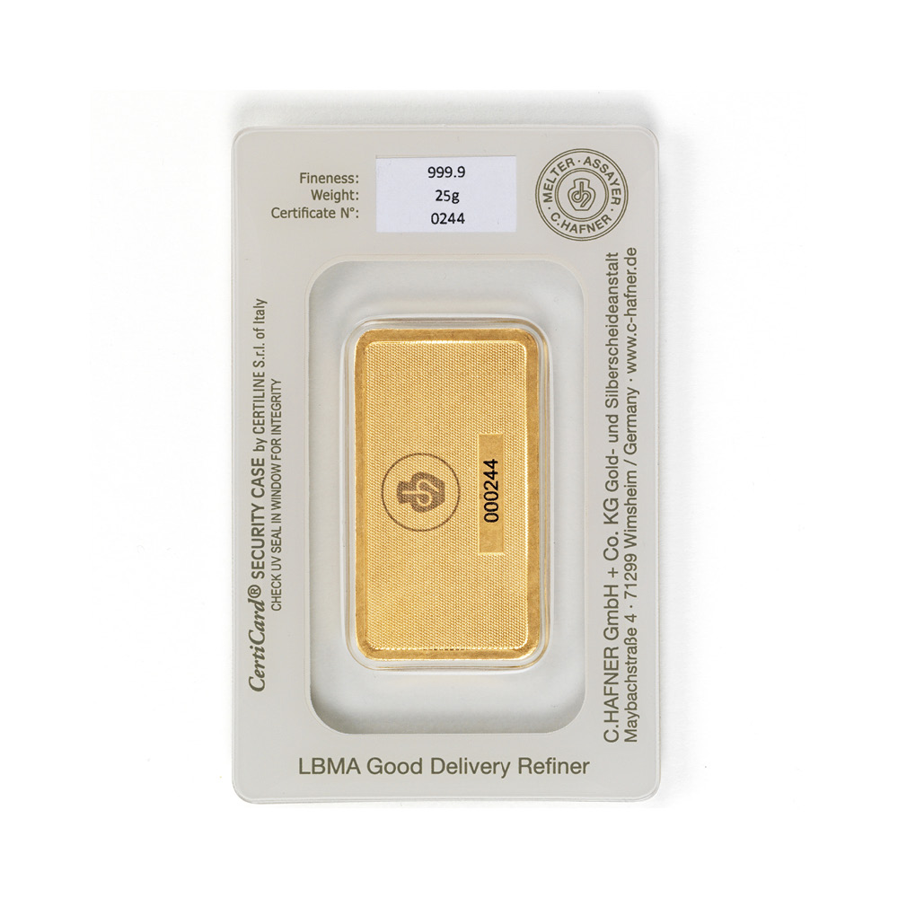 Gold bar C.Hafner 25 g
