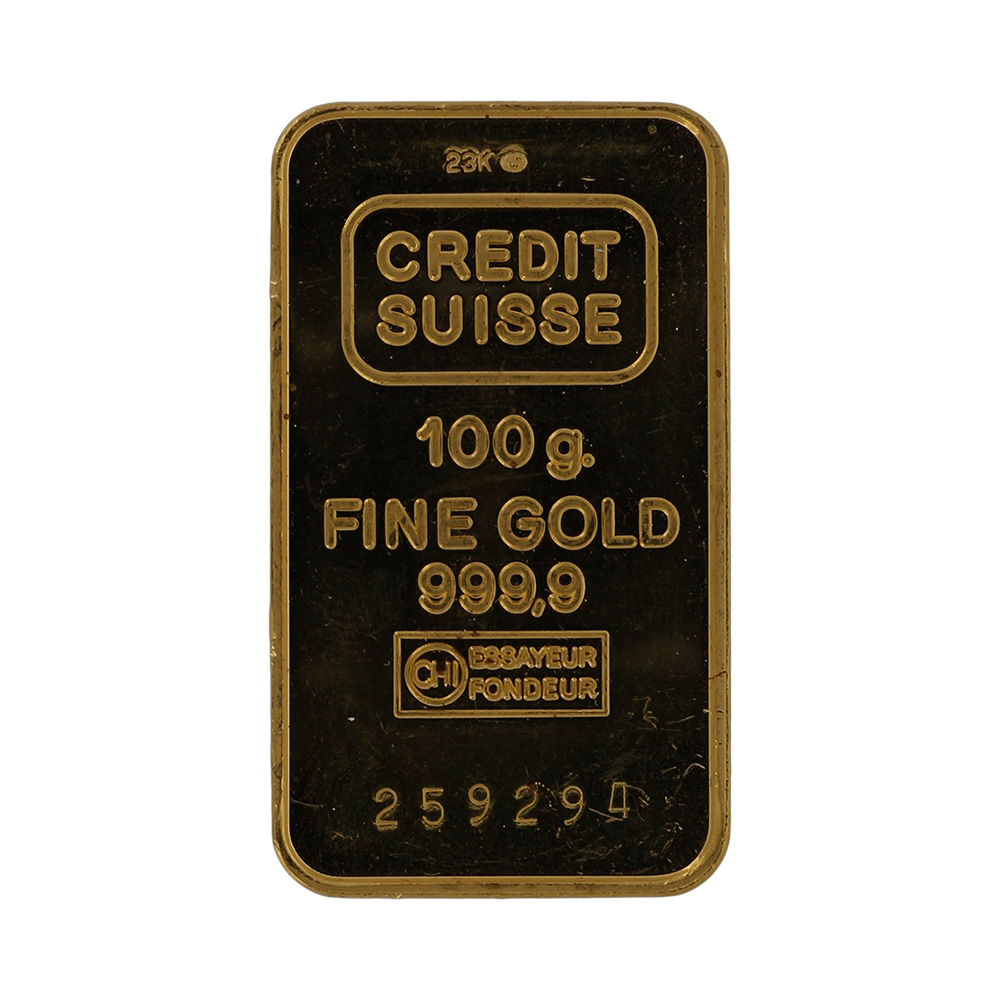 Guldtacka Cirkulerad Credit Suisse 100 g