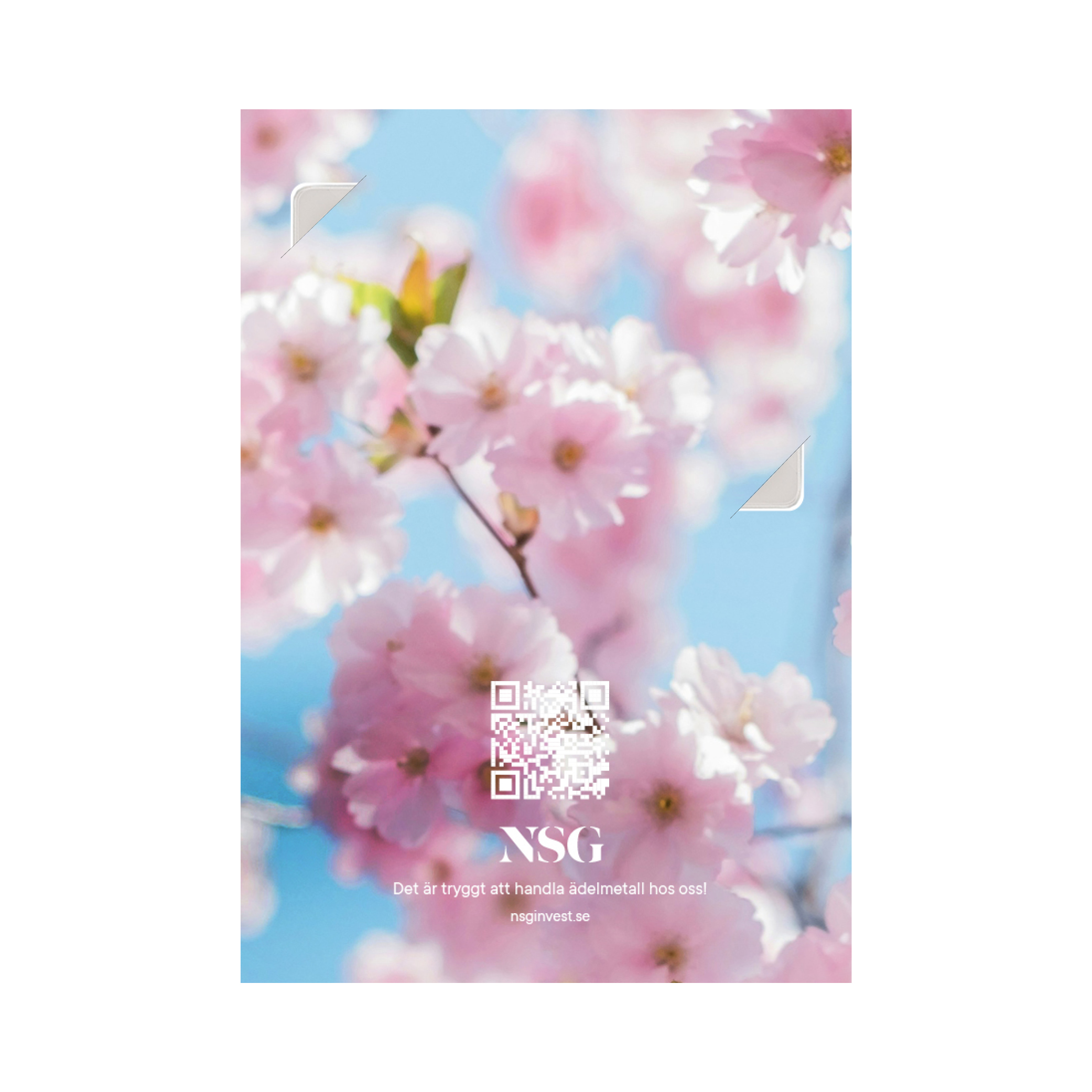 24K GULDTACKA C.HAFNER 1 G + SLEEVE KÖRSBÄRSBLOMMOR